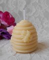 Candles Beeswax Beehive Shape Votives Choose Natural Honey Scent or Lavender Essential Oil, Bee Skep Set of 3 Handmade Gift Aromatherapy
