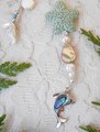 Keychain or Purse Charm, Star Lava Bead Aromatherapy, Czech Sea Glass, MOP Seahorse & Shells , FW Pearls, Abalone Shell, Handmade Ocean Gift